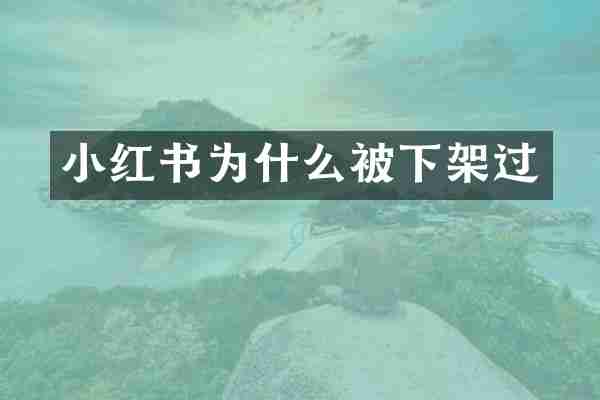 小红书为什么被下架过