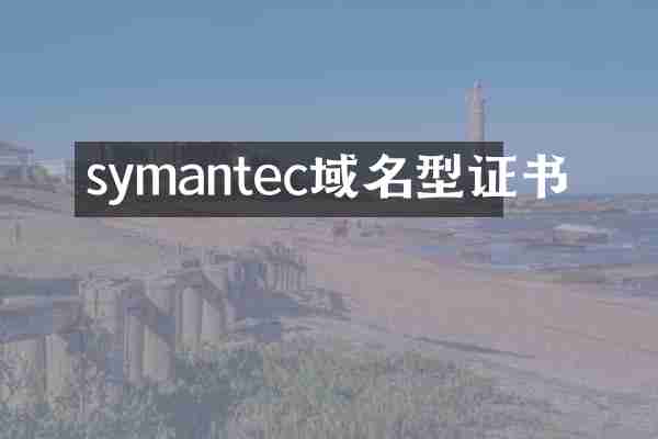 symantec域名型证书