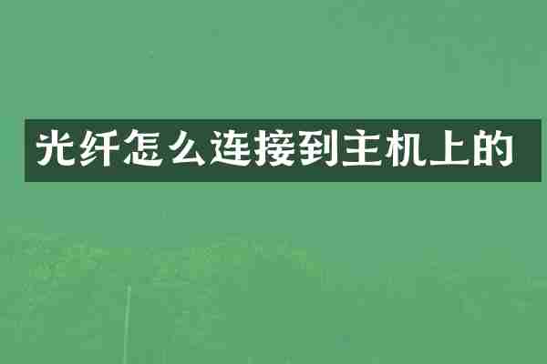 光纤怎么连接到主机上的