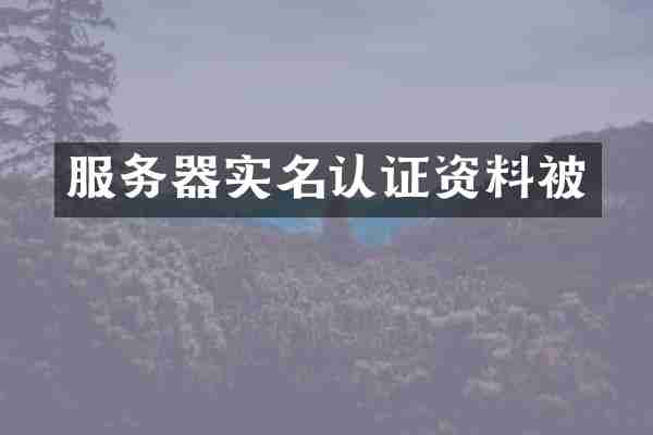 服务器实名认证资料被