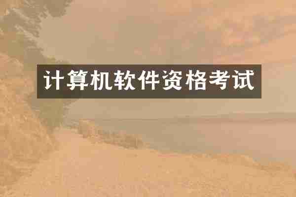 计算机软件资格考试