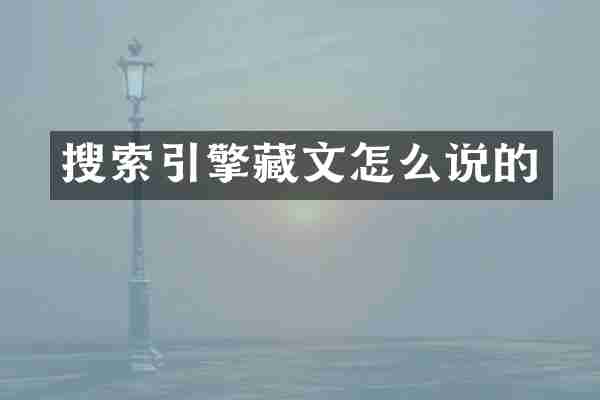 搜索引擎藏文怎么说的