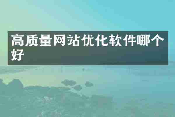 高质量网站优化软件哪个好