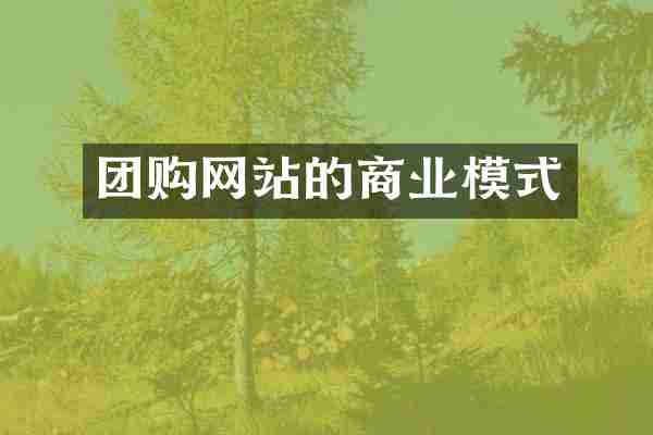 团购网站的商业模式