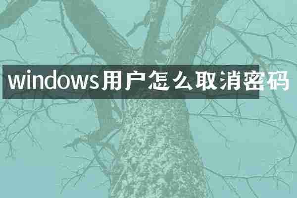 windows用户怎么取消密码