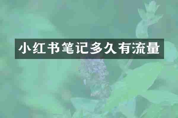 小红书笔记多久有流量