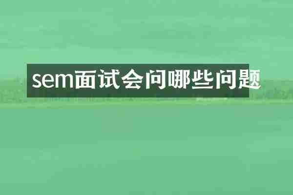 sem面试会问哪些问题