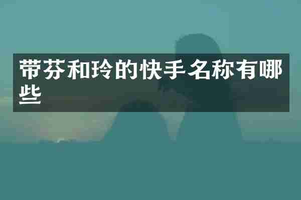 带芬和玲的快手名称有哪些