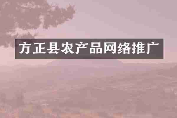 方正县农产品网络推广