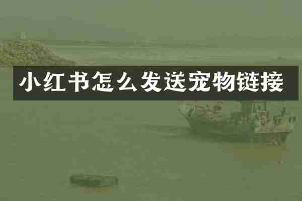 小红书怎么发送宠物链接