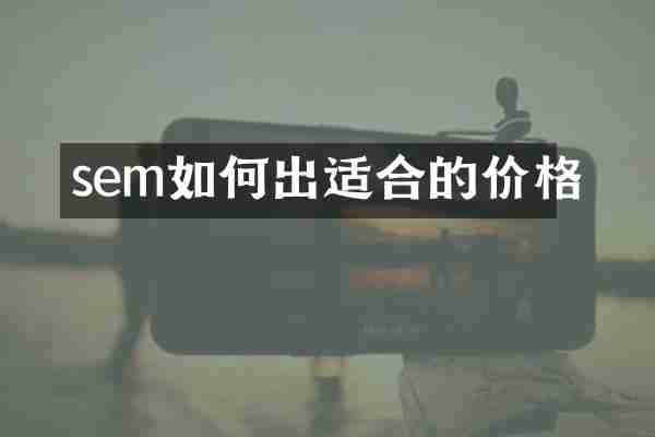 sem如何出适合的价格