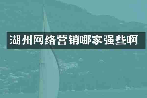湖州网络营销哪家强些啊