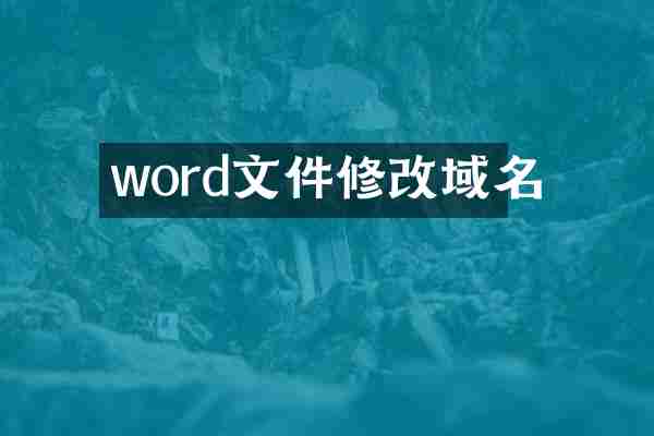 word文件修改域名