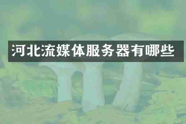 河北流媒体服务器有哪些