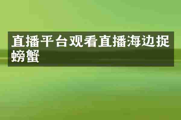 直播平台观看直播海边捉螃蟹