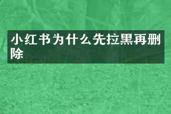 小红书为什么先拉黑再删除