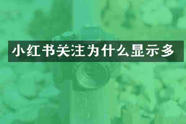 小红书关注为什么显示多