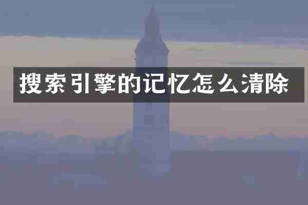 搜索引擎的记忆怎么清除