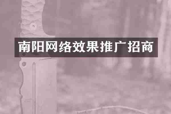 南阳网络效果推广招商