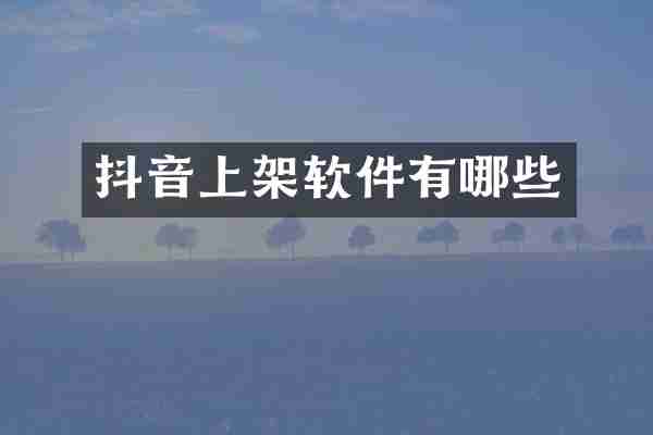 抖音上架软件有哪些