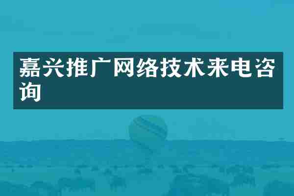 嘉兴推广网络技术来电咨询