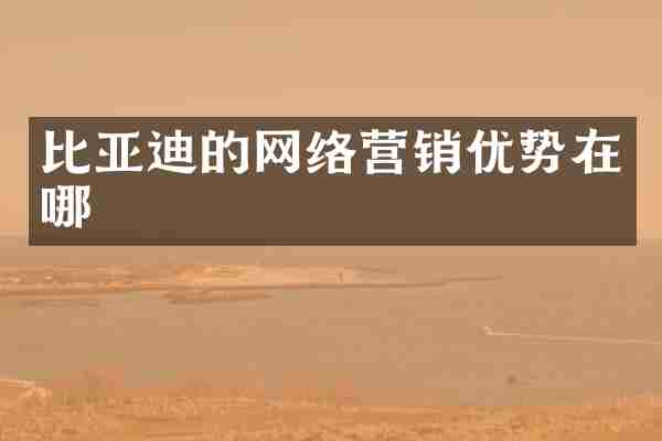 比亚迪的网络营销优势在哪