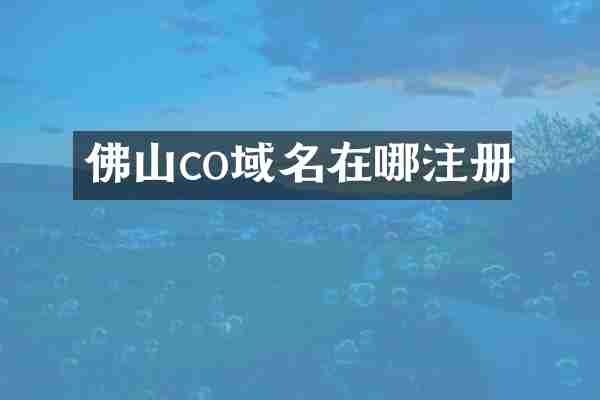 佛山co域名在哪注册