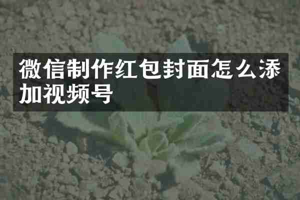 微信制作红包封面怎么添加视频号