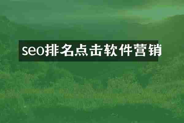 seo排名点击软件营销