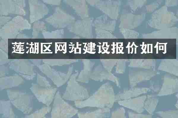 莲湖区网站建设报价如何