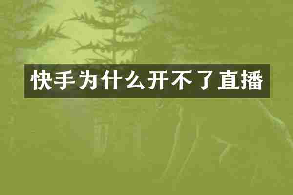 快手为什么开不了直播
