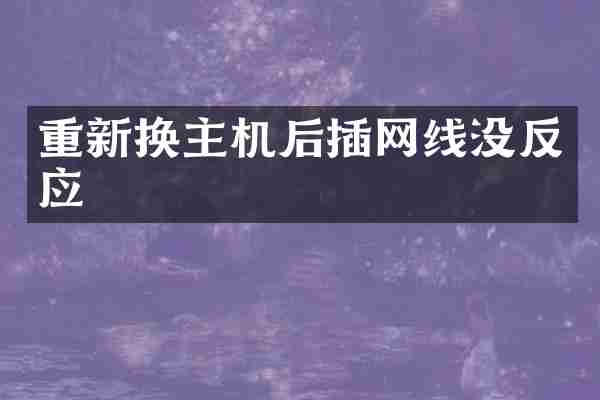 重新换主机后插网线没反应