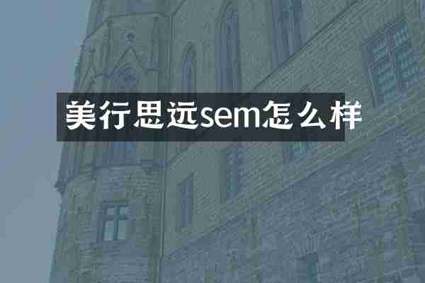 美行思远sem怎么样