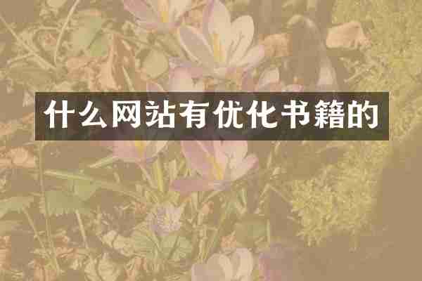 什么网站有优化书籍的