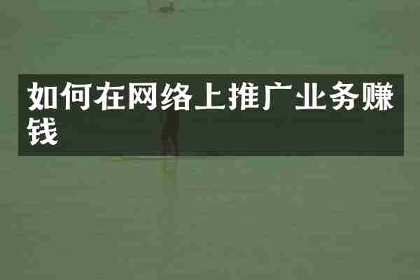 如何在网络上推广业务赚钱