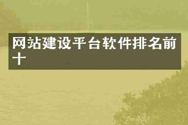 网站建设平台软件排名前十