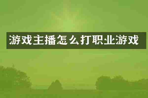 游戏主播怎么打职业游戏
