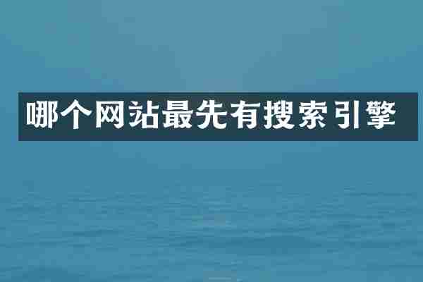 哪个网站最先有搜索引擎