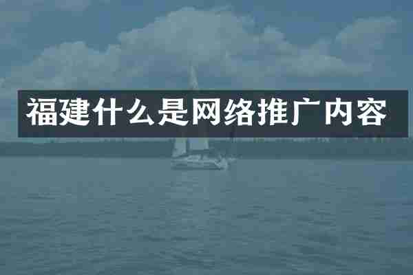 福建什么是网络推广内容
