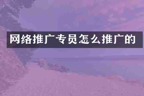 网络推广专员怎么推广的
