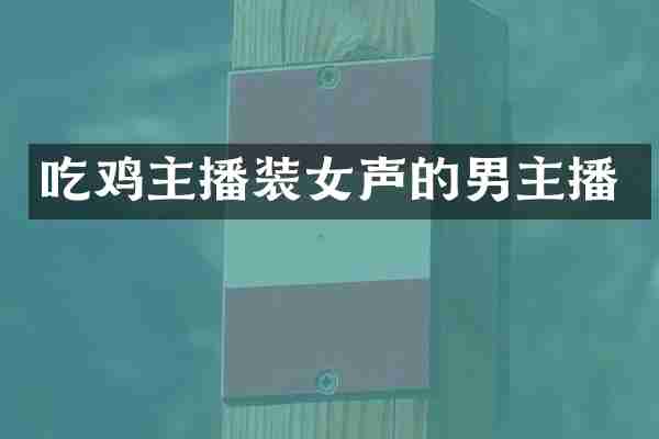 吃鸡主播装女声的男主播