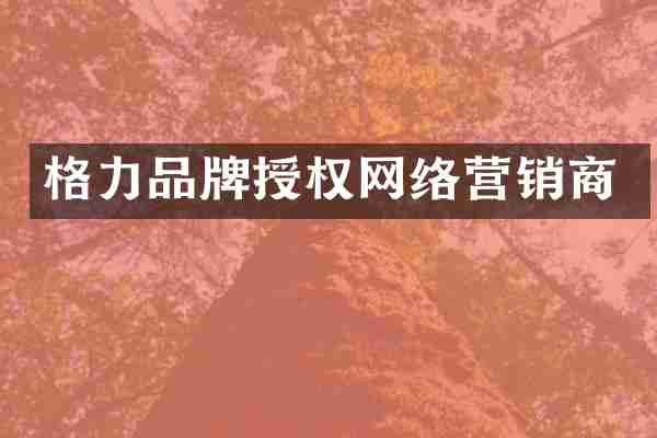 格力品牌授权网络营销商
