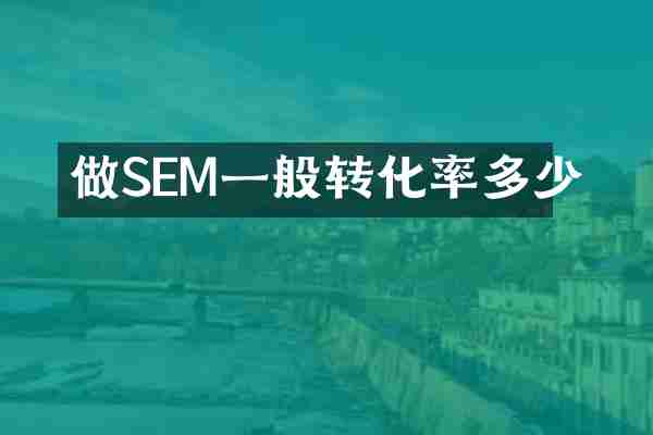 做SEM一般转化率多少
