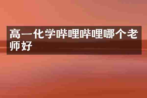 高一化学哔哩哔哩哪个老师好
