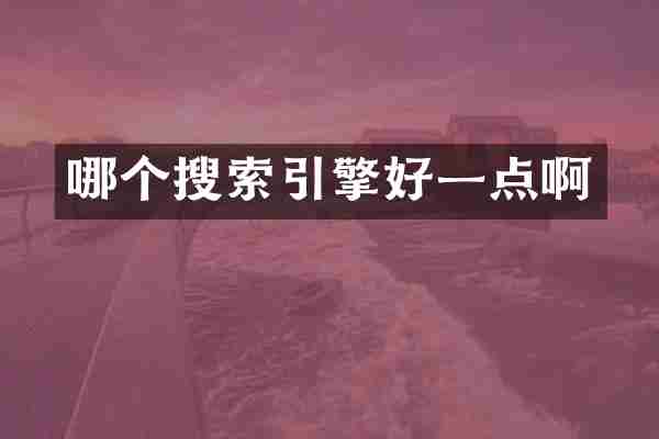 哪个搜索引擎好一点啊