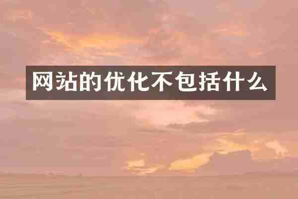 网站的优化不包括什么
