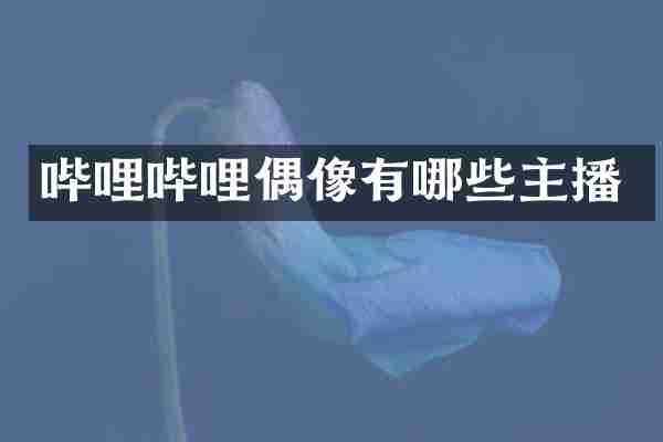 哔哩哔哩偶像有哪些主播