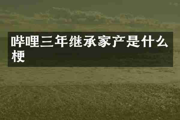 哔哩三年继承家产是什么梗