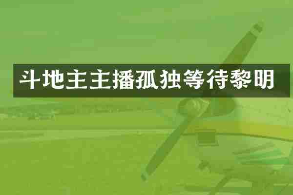斗地主主播孤独等待黎明