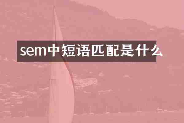 sem中短语匹配是什么